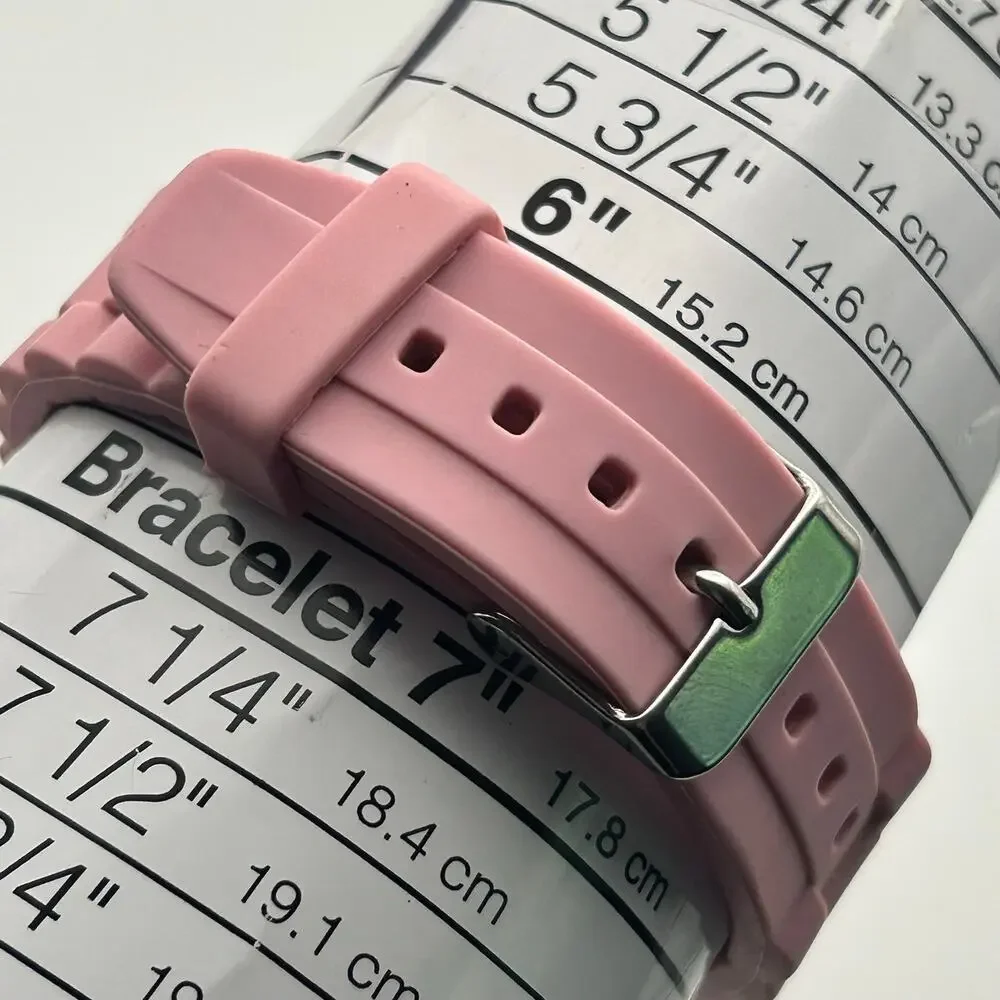 Women’s Pink Watch Stainless Steel White Dial Working New Battery